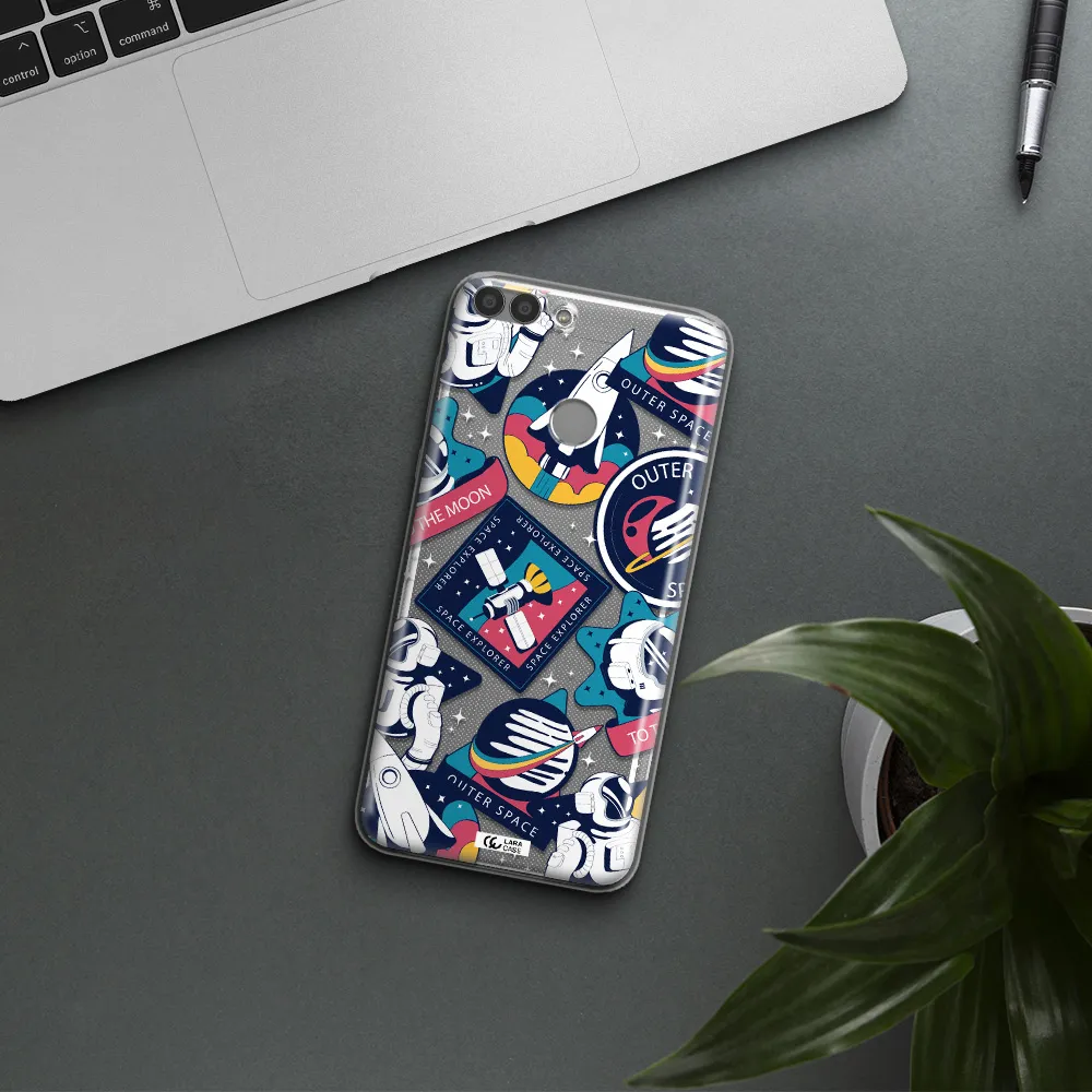 Astronaut Stickers Huawei P Smart 2017 Clear TPU Case