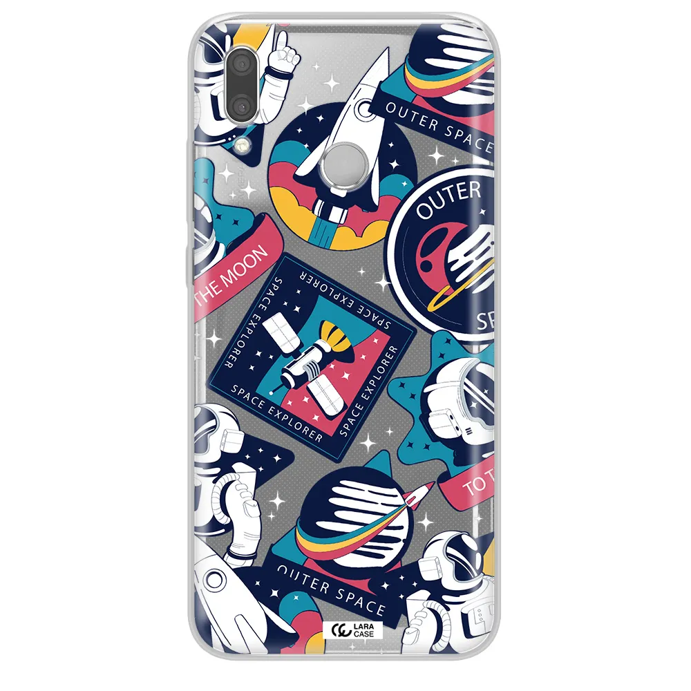 Astronaut Stickers Huawei P Smart 2019 Clear TPU Case