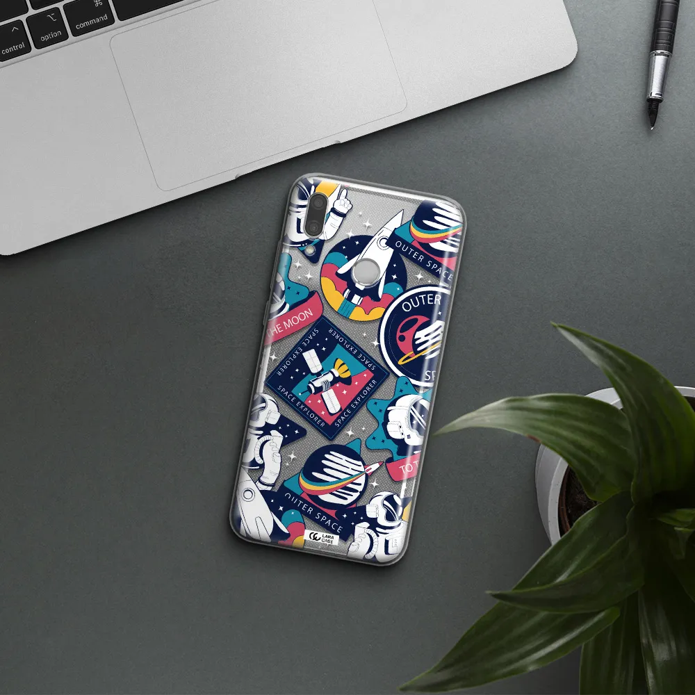 Astronaut Stickers Huawei P Smart 2019 Clear TPU Case