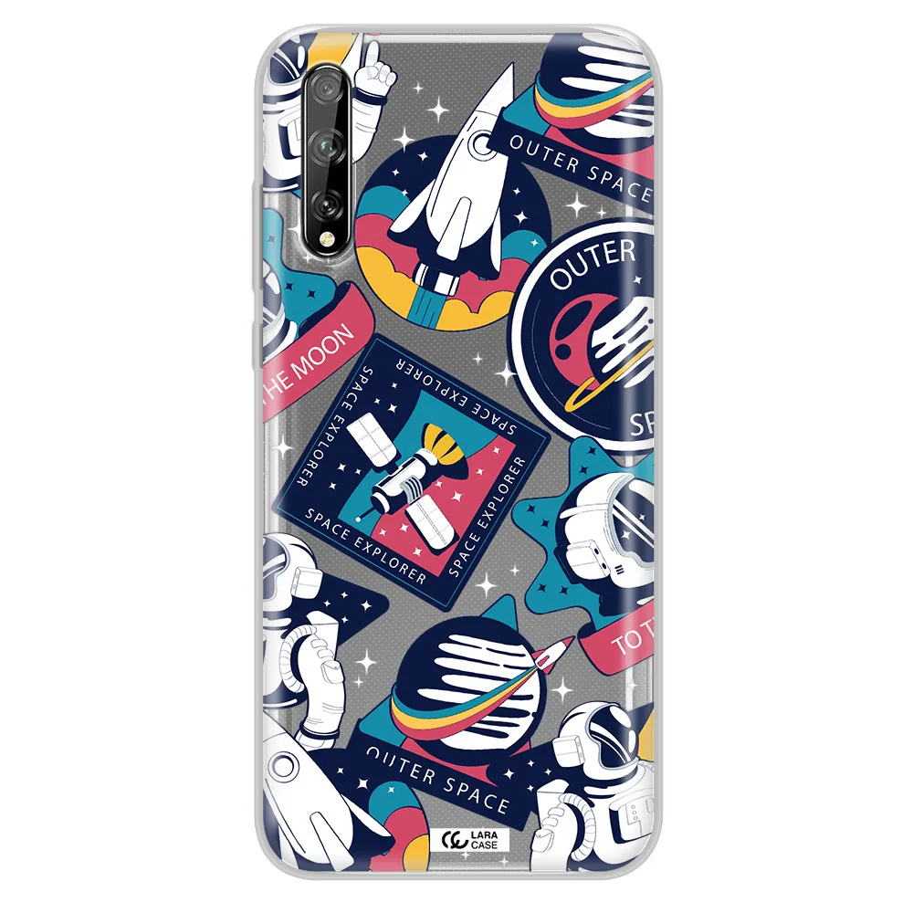 Astronaut Stickers Huawei P Smart S Clear TPU Case