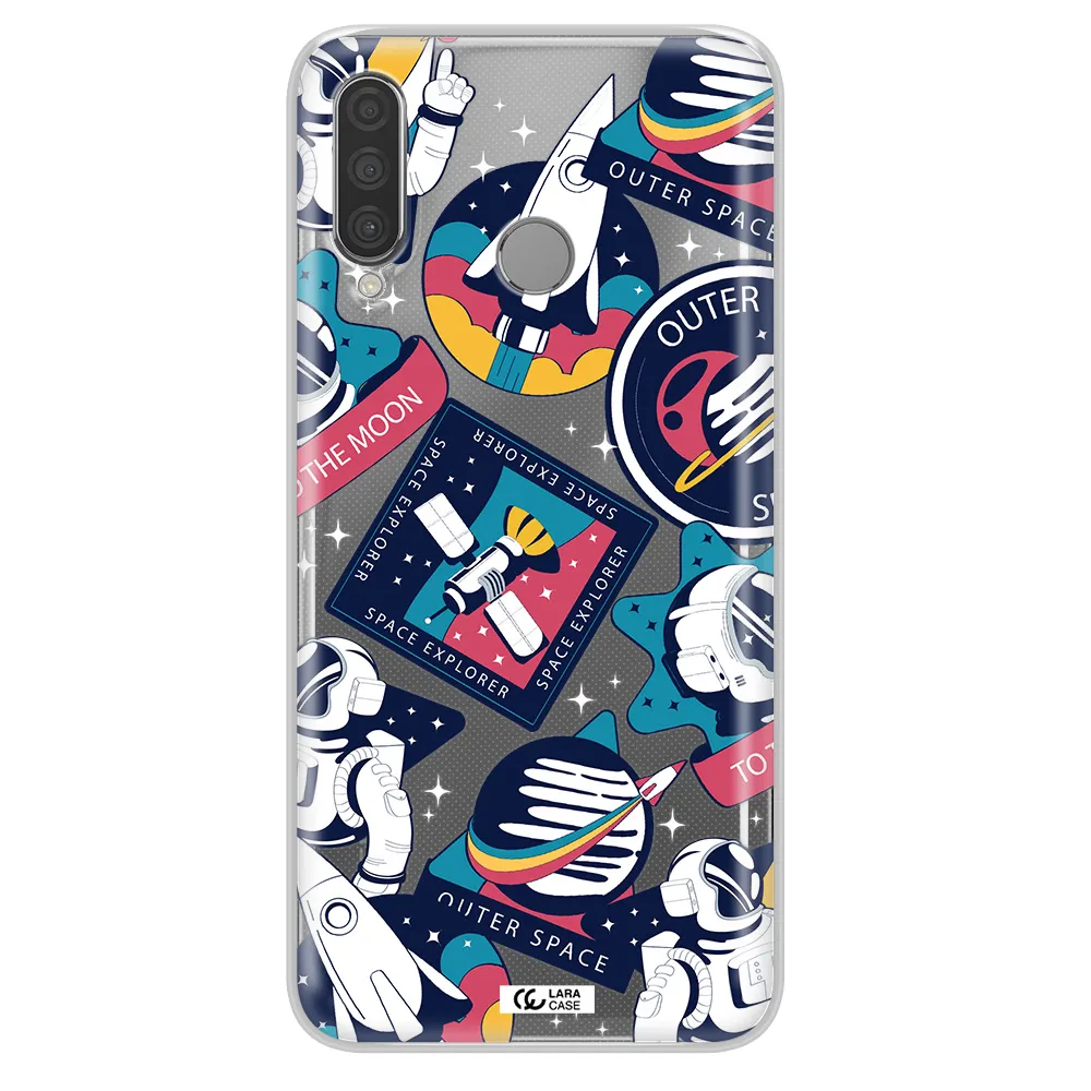 Astronaut Stickers Huawei P30 Lite Clear TPU Case