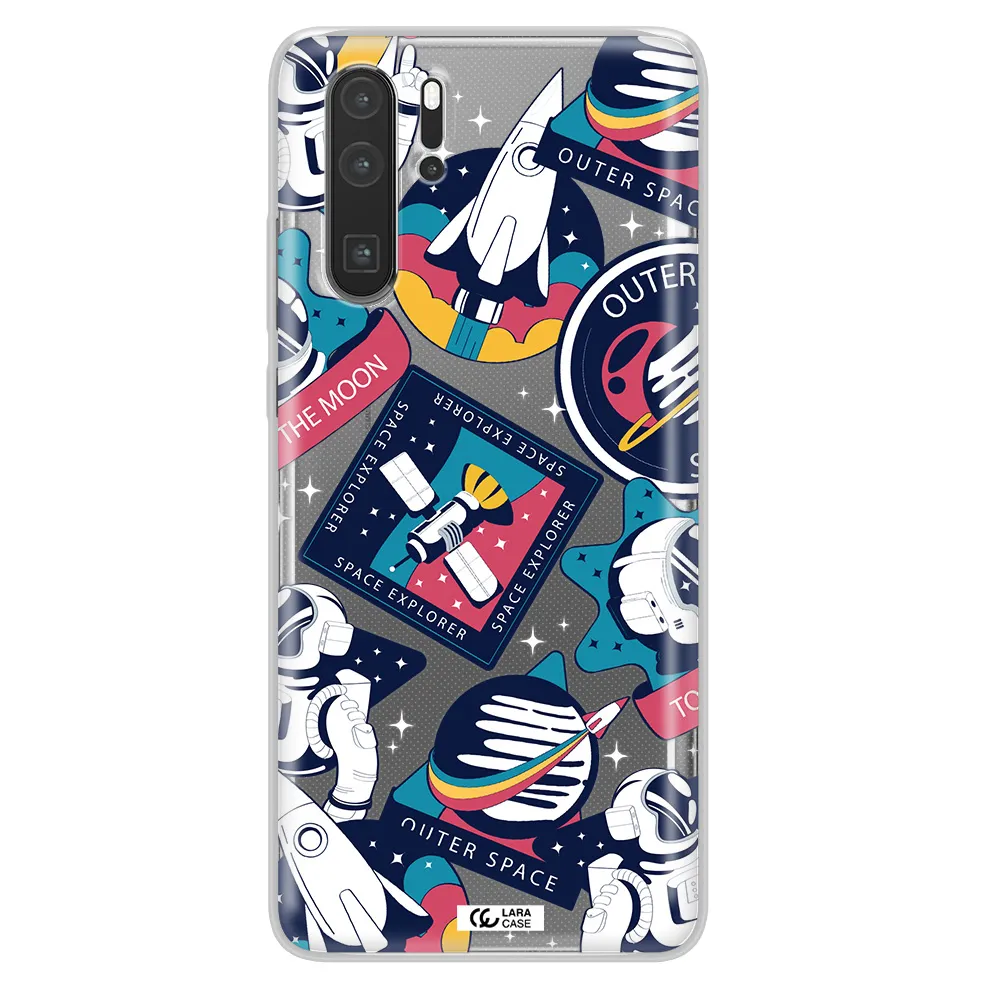 Astronaut Stickers Huawei P30 Pro Clear TPU Case