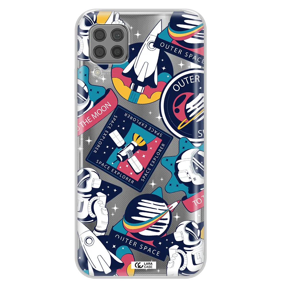 Astronaut Stickers Huawei P40 Lite Clear TPU Case