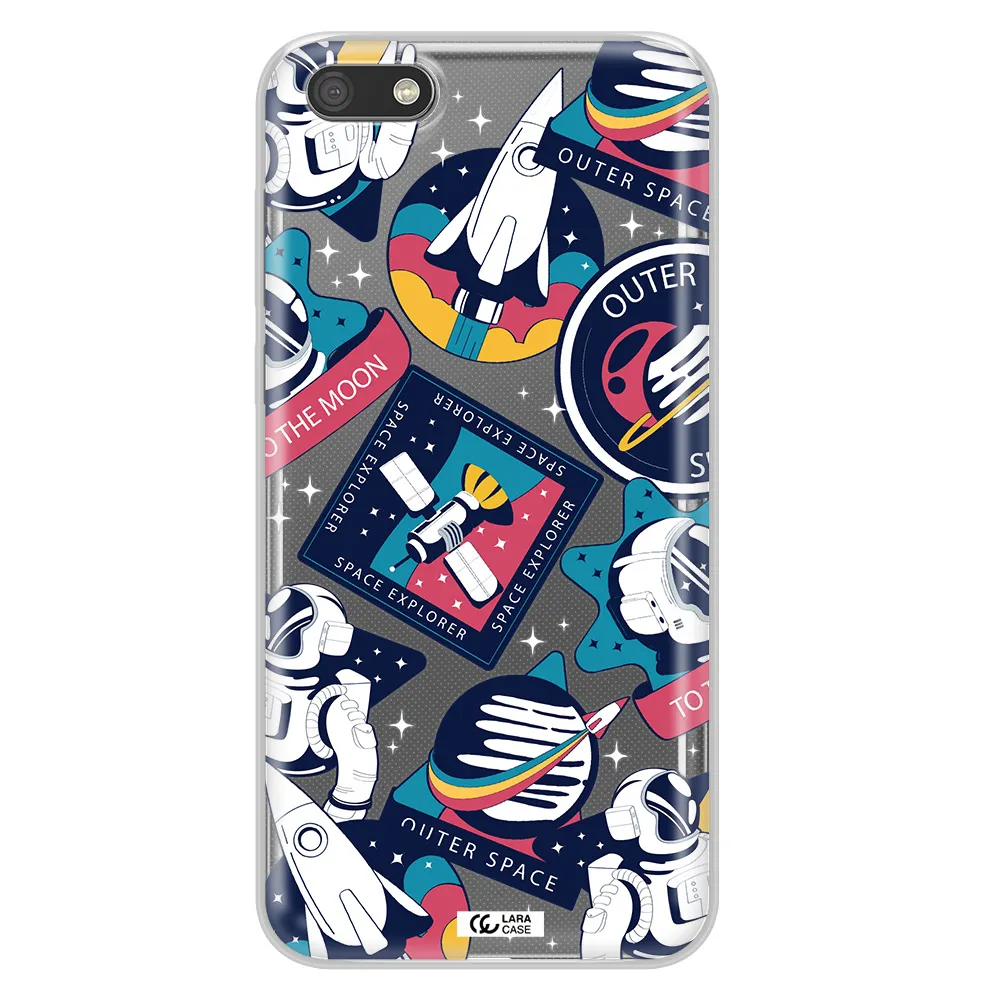 Astronaut Stickers Huawei Y5 2018 Clear TPU Case