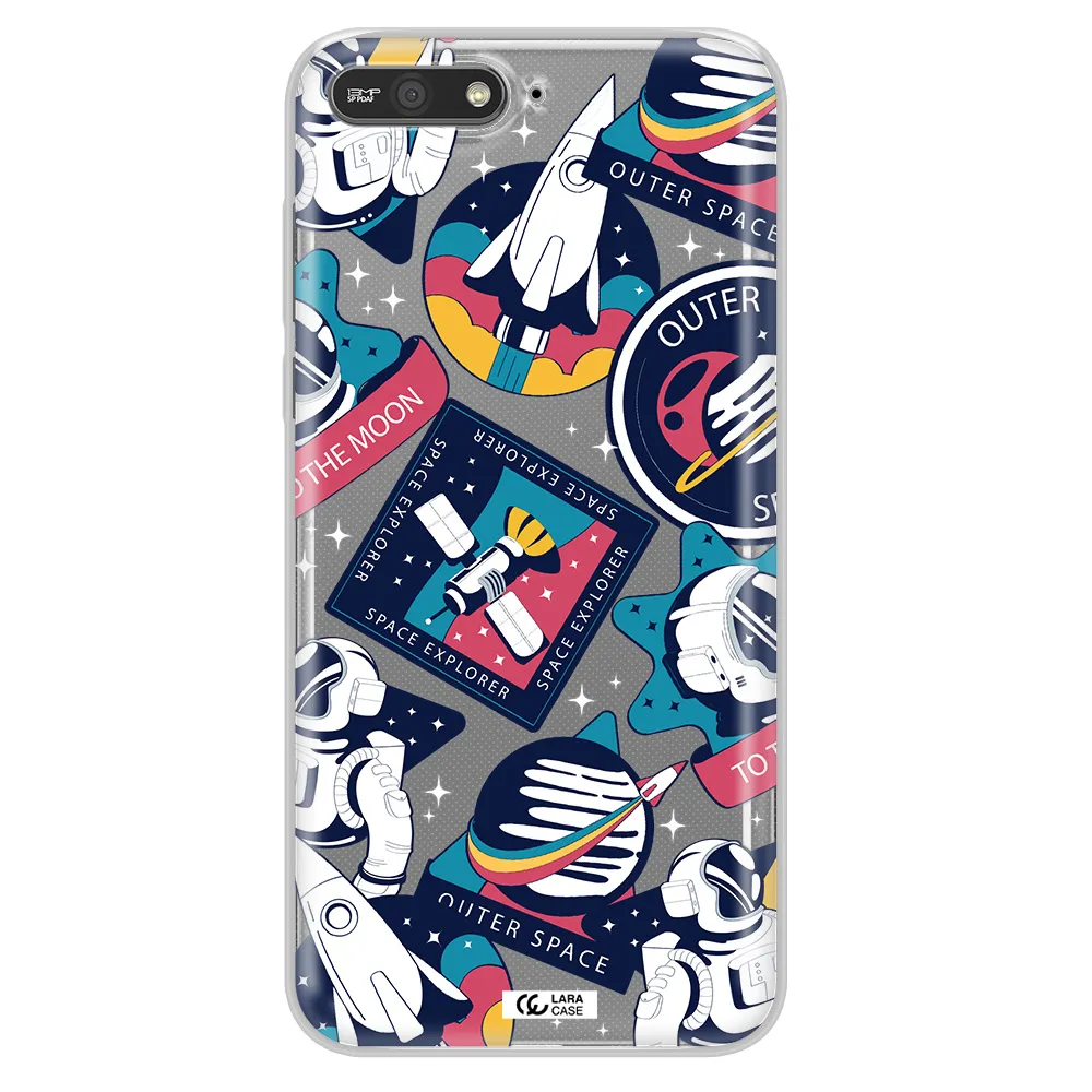 Astronaut Stickers Huawei Y6 2018 Clear TPU Case
