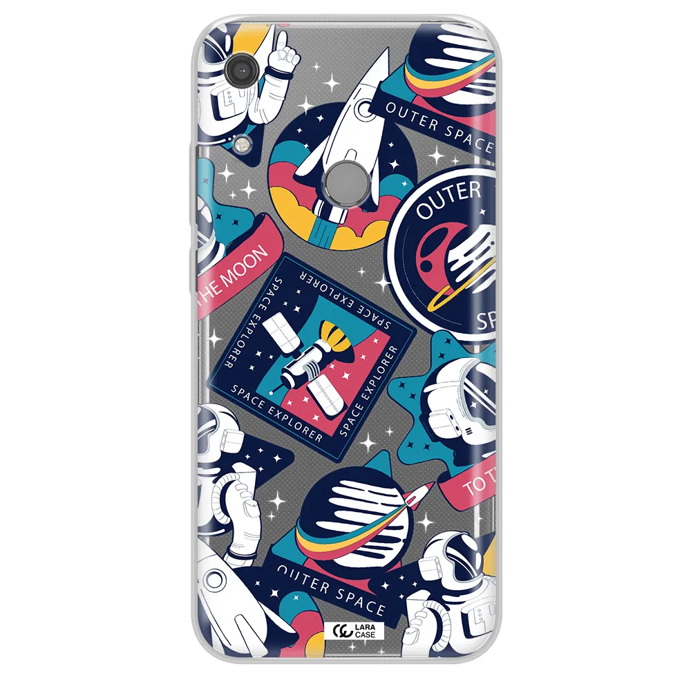 Astronaut Stickers Huawei Y6S Clear TPU Case