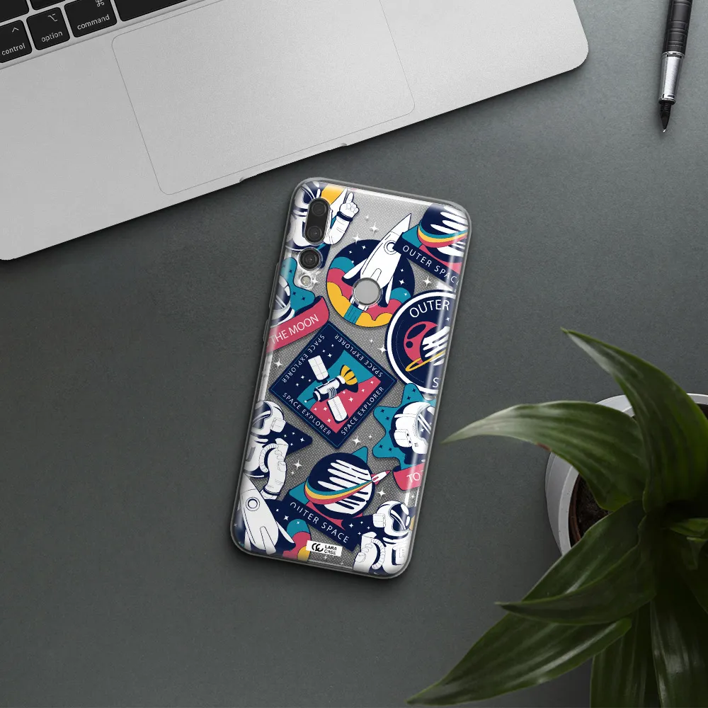 Astronaut Stickers Huawei Y9 Prime 2019 Clear TPU Case
