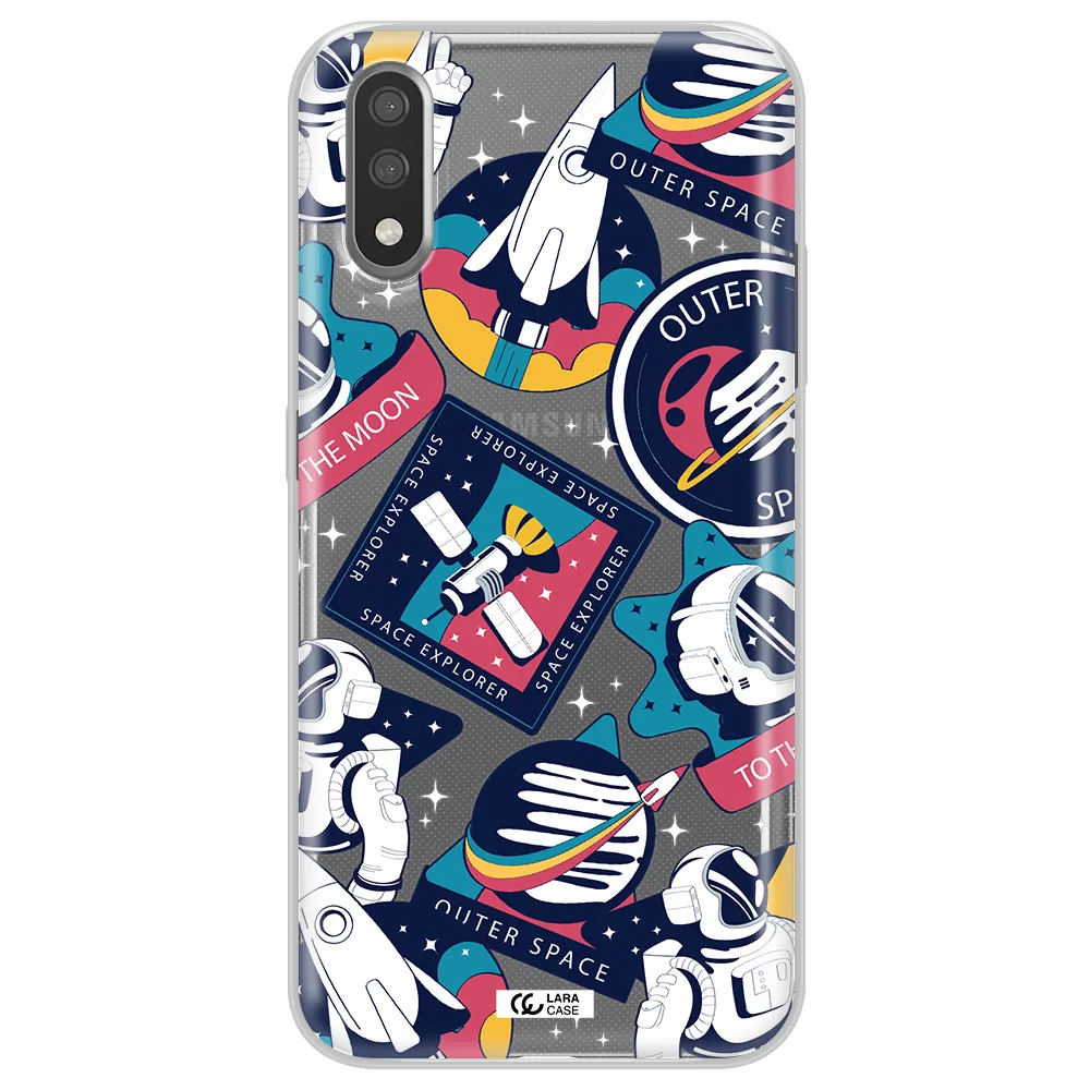 Astronaut Stickers Samsung A01 Clear TPU Case