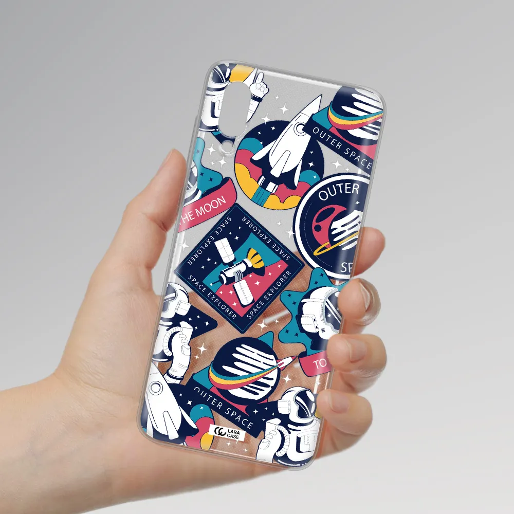 Astronaut Stickers Samsung A02 Clear TPU Case