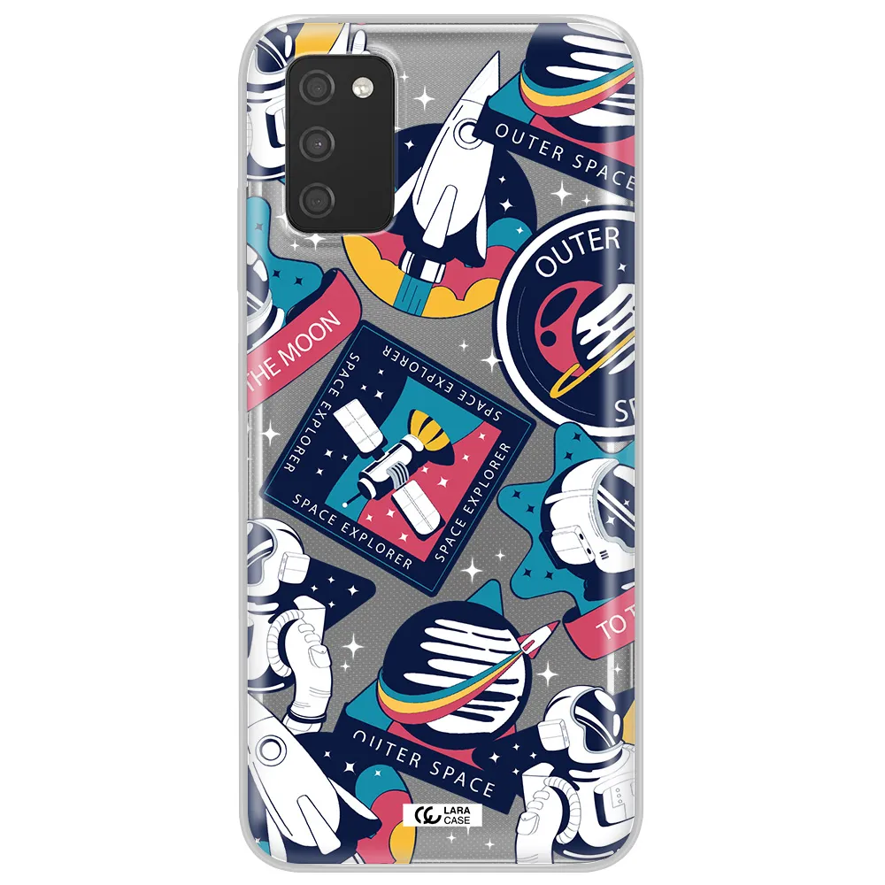 Astronaut Stickers Samsung A03S Clear TPU Case