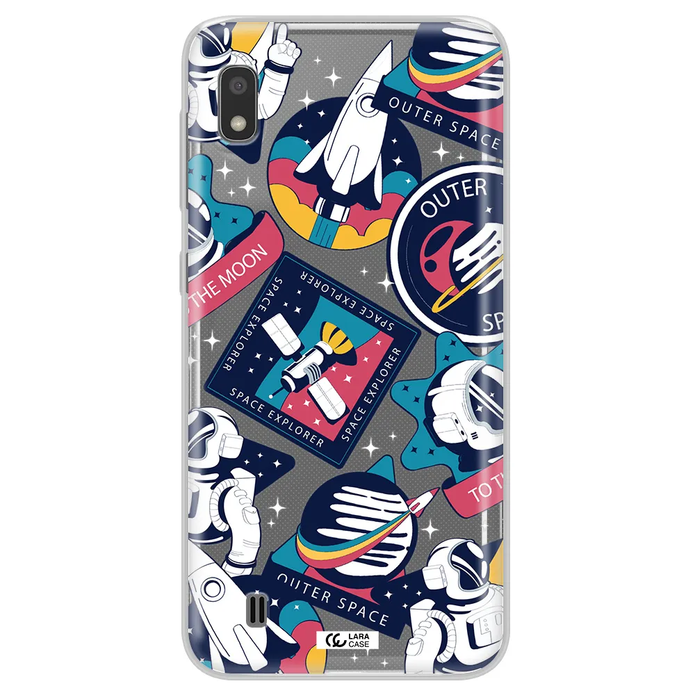 Astronaut Stickers Samsung A10 Clear TPU Case
