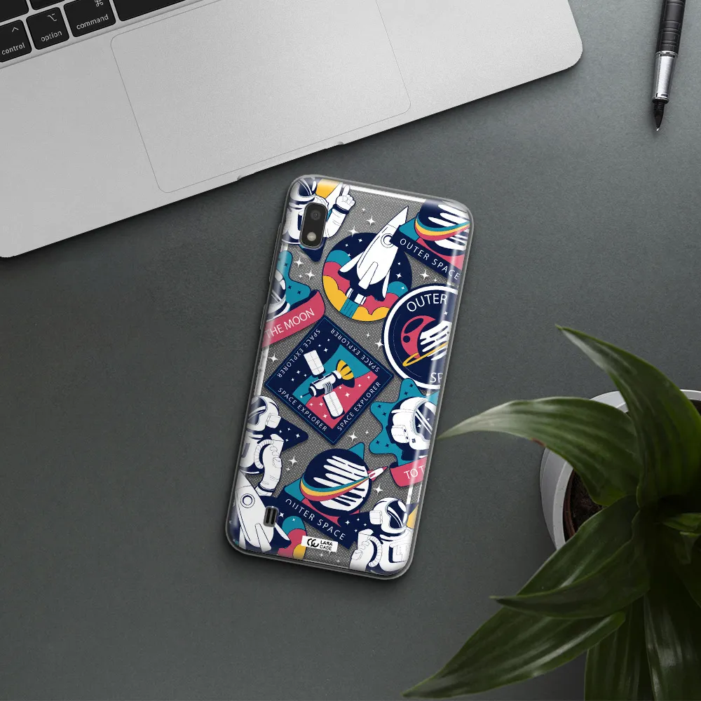 Astronaut Stickers Samsung A10 Clear TPU Case