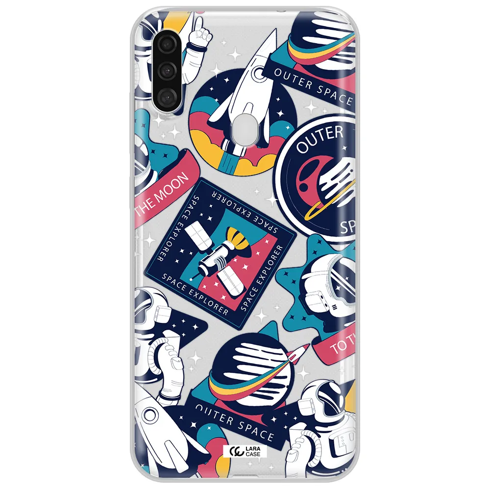 Astronaut Stickers Samsung A11 Clear TPU Case