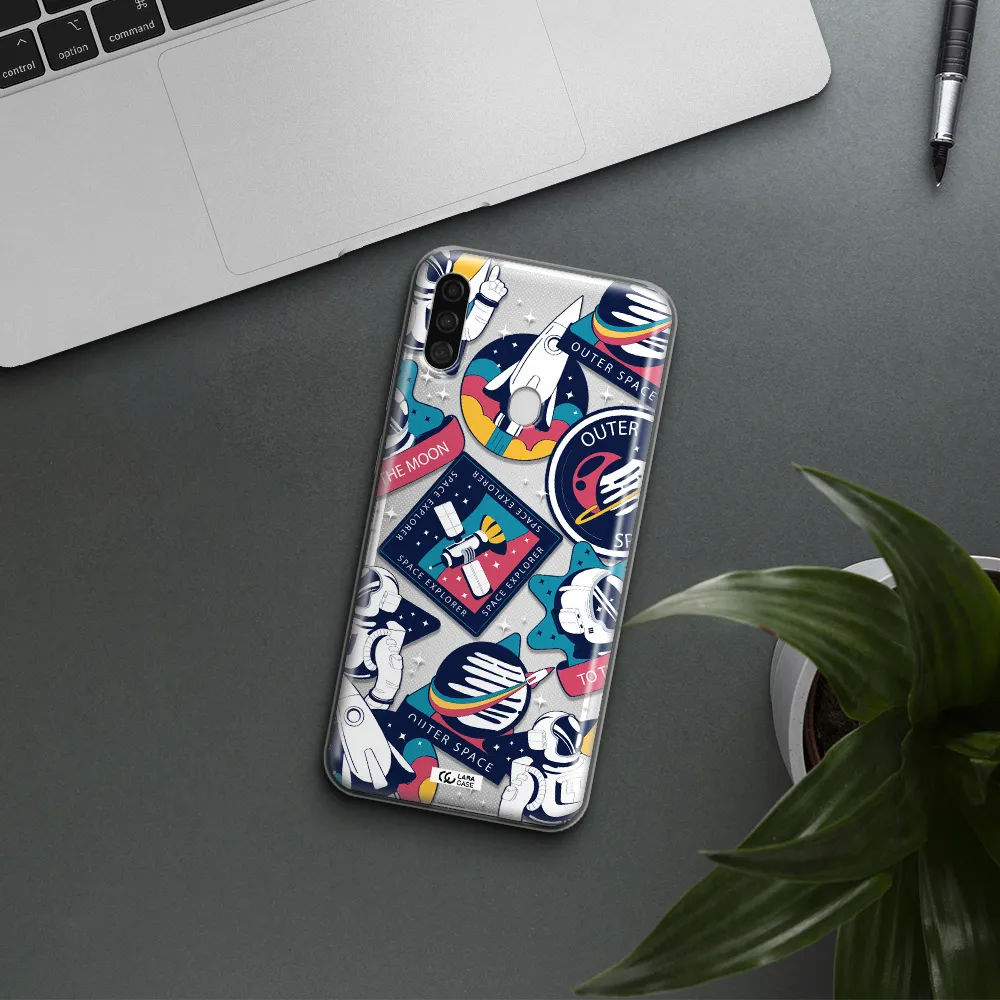 Astronaut Stickers Samsung A11 Clear TPU Case