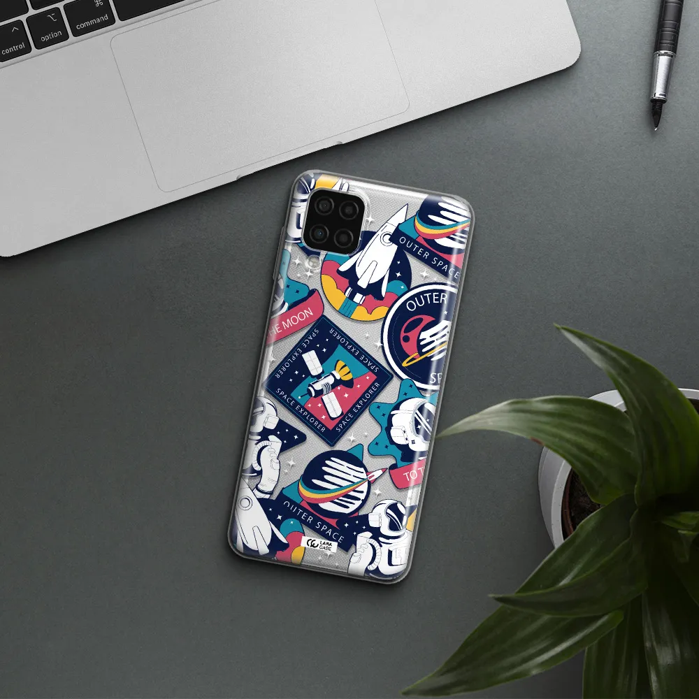 Astronaut Stickers Samsung A12 4g Clear TPU Case