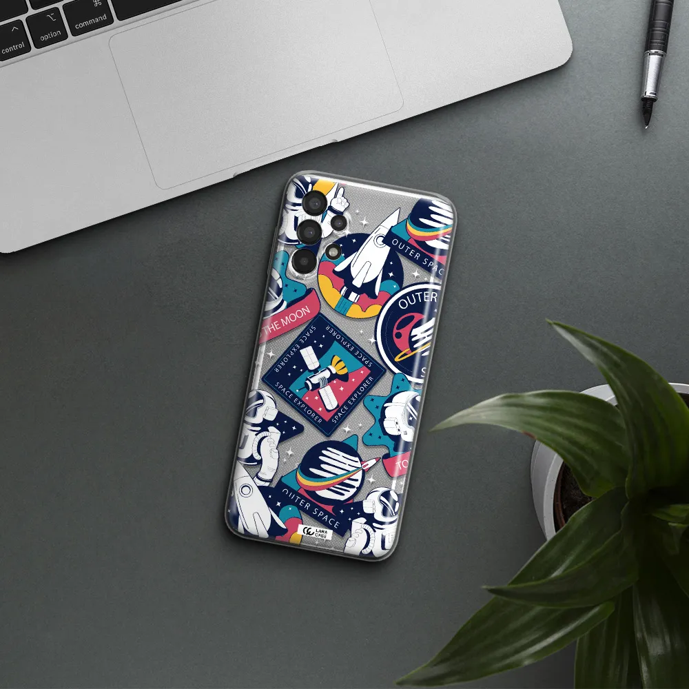 Astronaut Stickers Samsung A13 Clear TPU Case