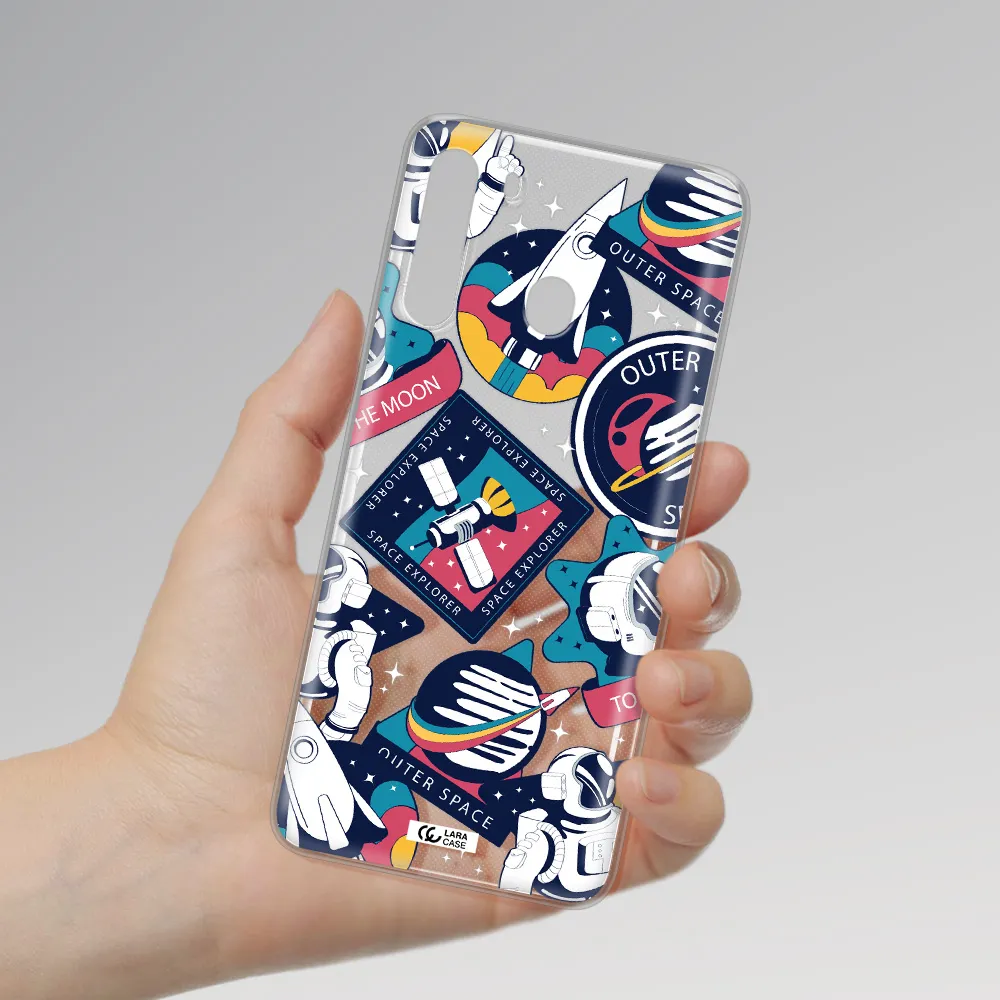 Astronaut Stickers Samsung A21 Clear TPU Case