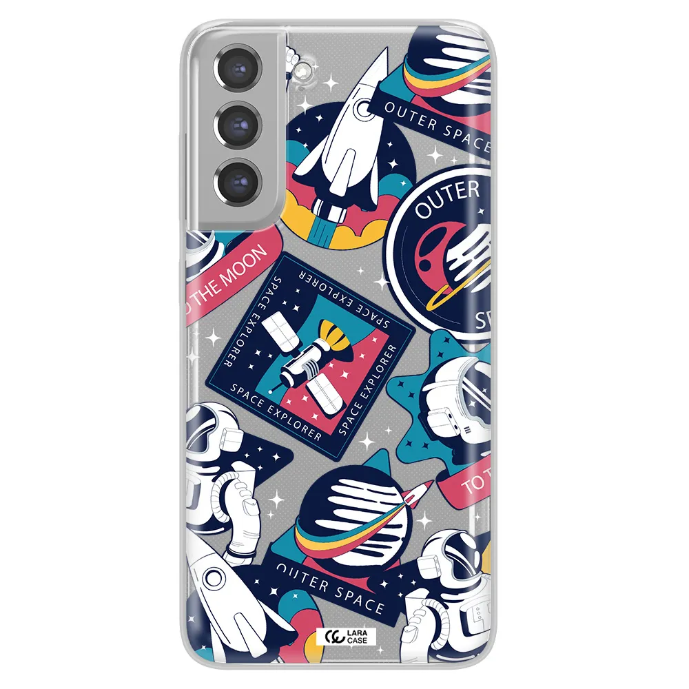 Astronaut Stickers Samsung A21 Fe Clear TPU Case