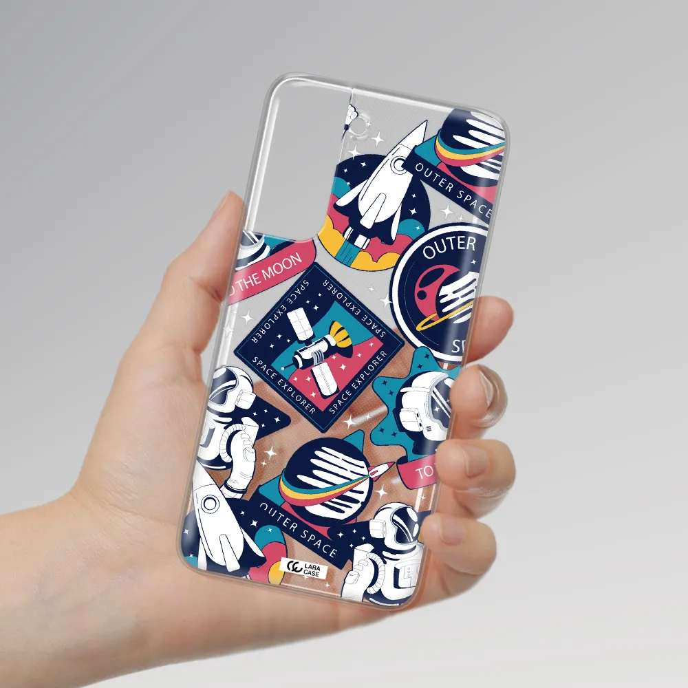 Astronaut Stickers Samsung A21 Fe Clear TPU Case