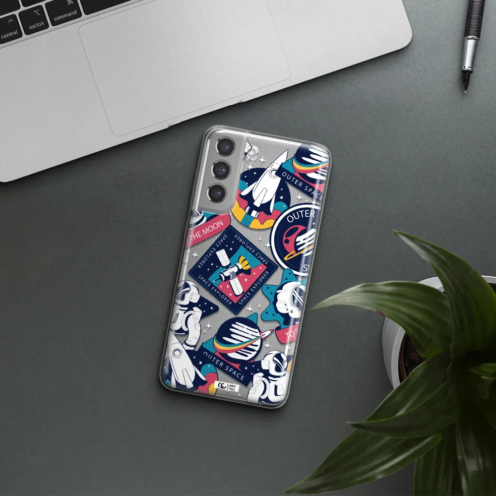 Astronaut Stickers Samsung A21 Fe Clear TPU Case