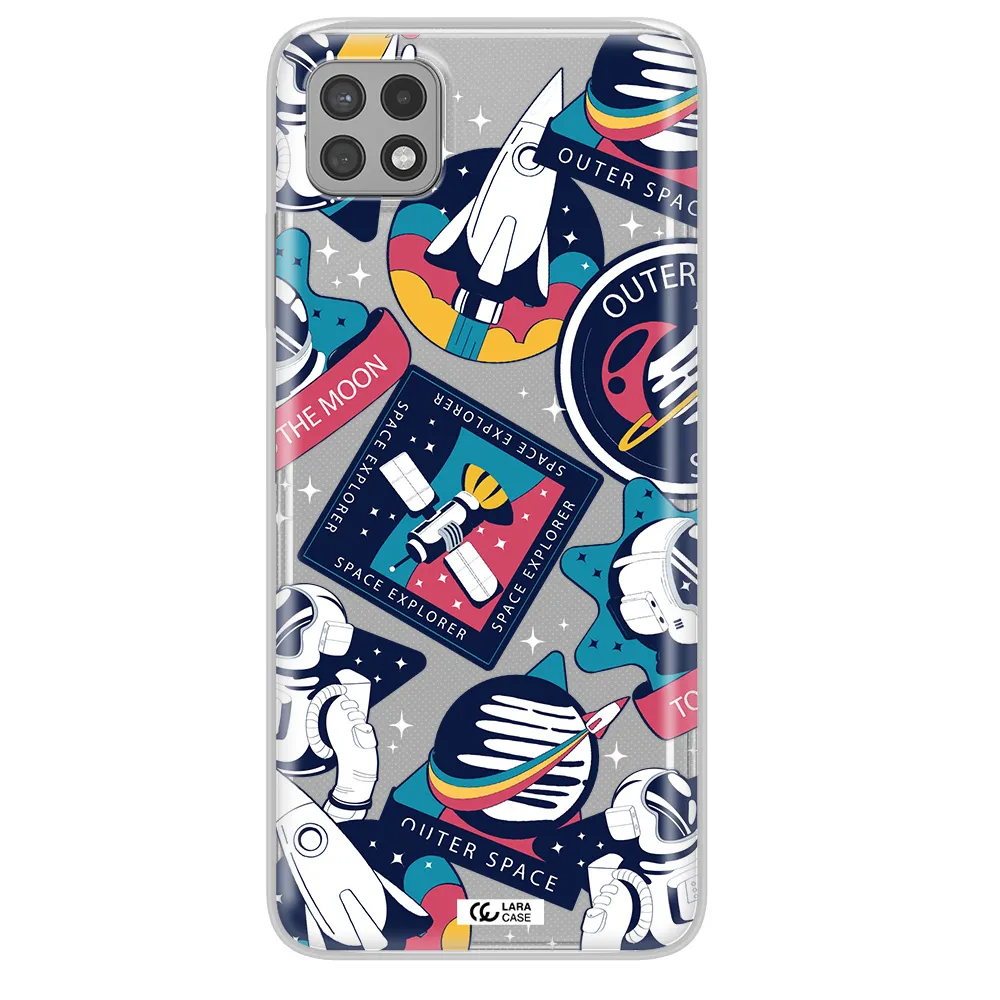 Astronaut Stickers Samsung A22 5g Clear TPU Case