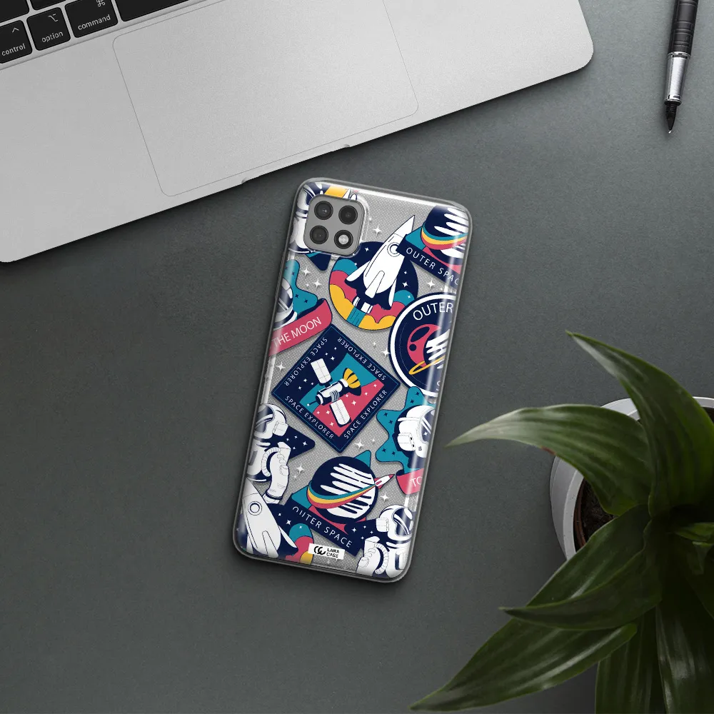 Astronaut Stickers Samsung A22 5g Clear TPU Case