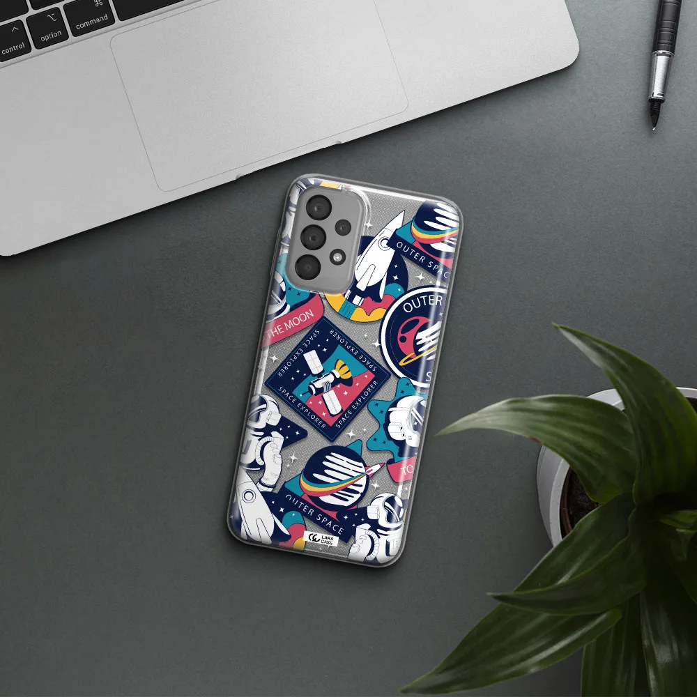 Astronaut Stickers Samsung A23 Clear TPU Case