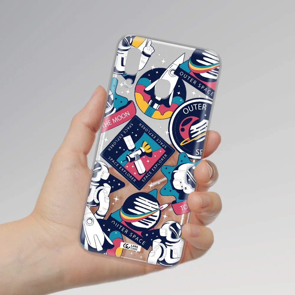 Astronaut Stickers Samsung A30 Clear TPU Case