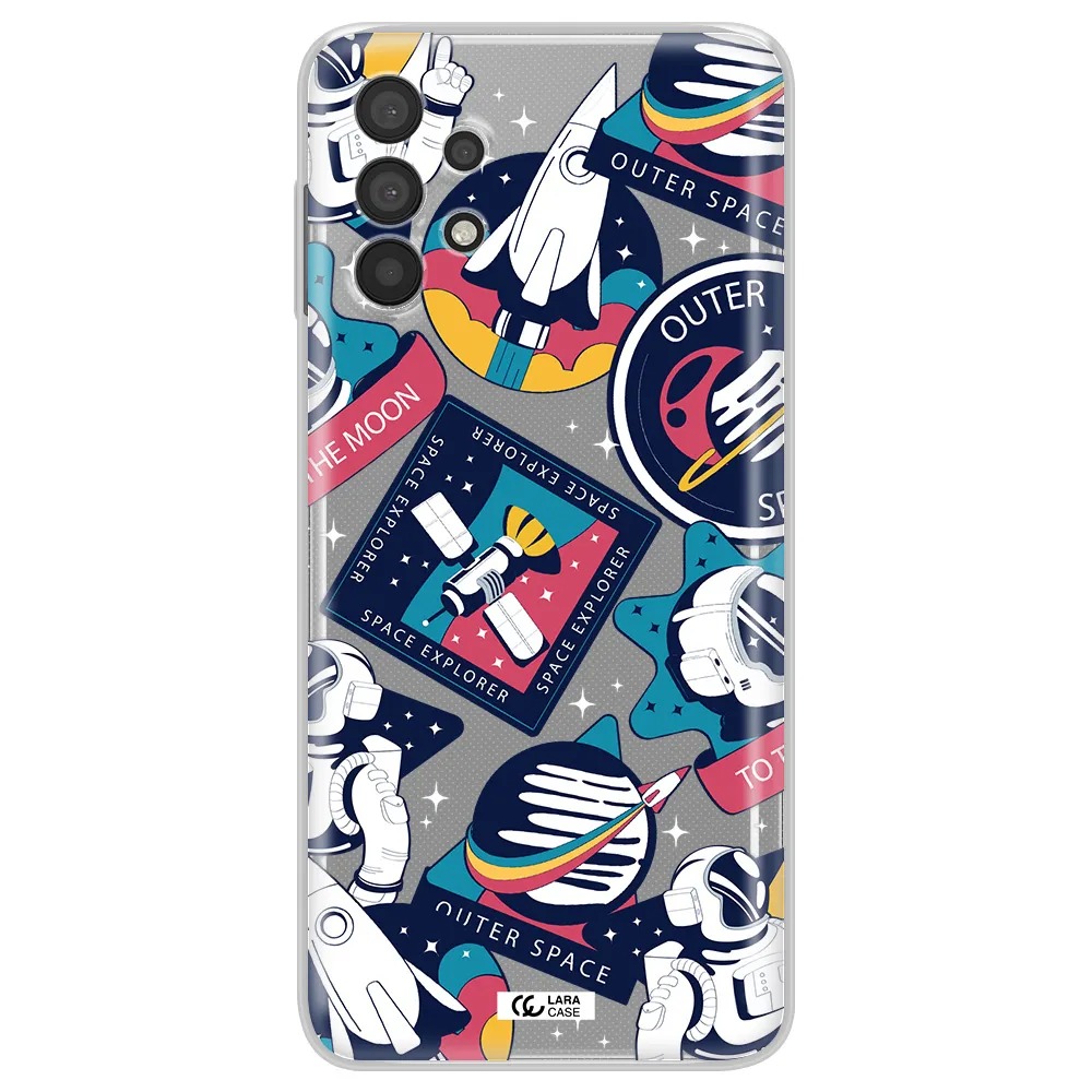 Astronaut Stickers Samsung A32 Clear TPU Case
