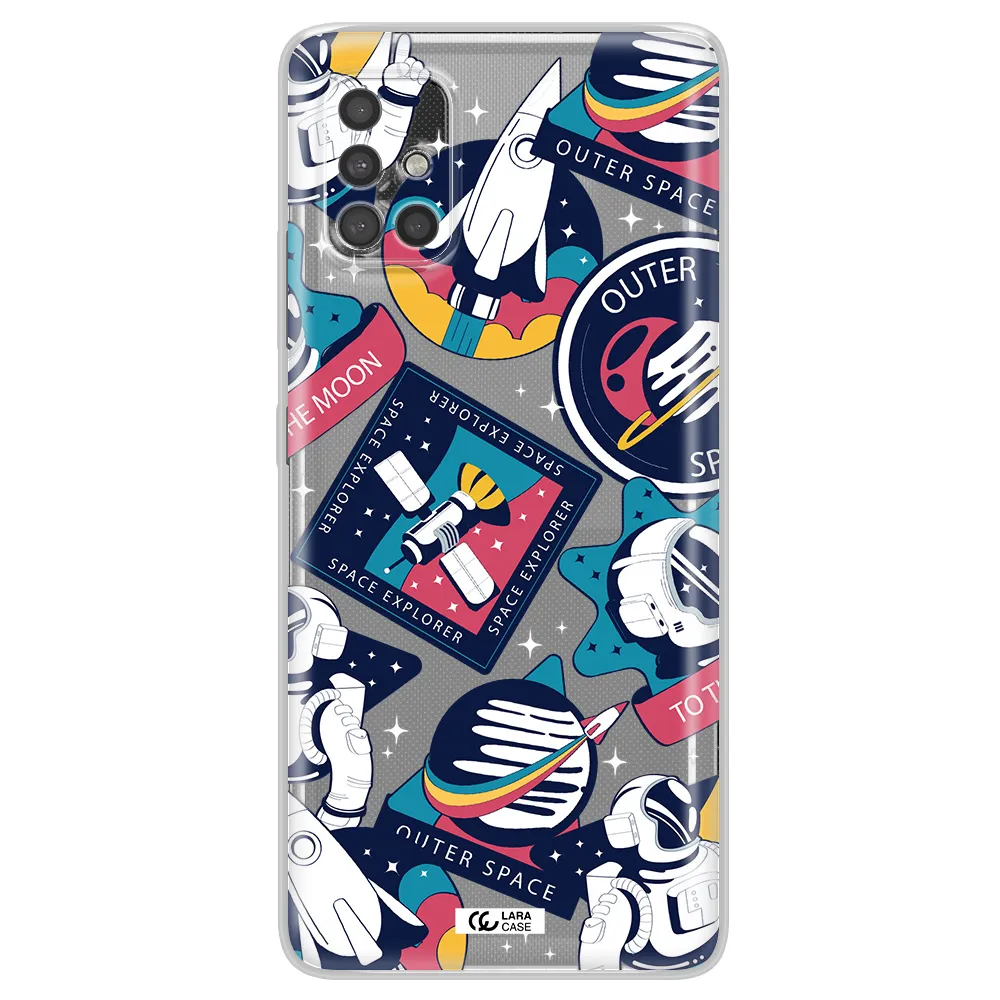 Astronaut Stickers Samsung A40S Clear Tpu Case