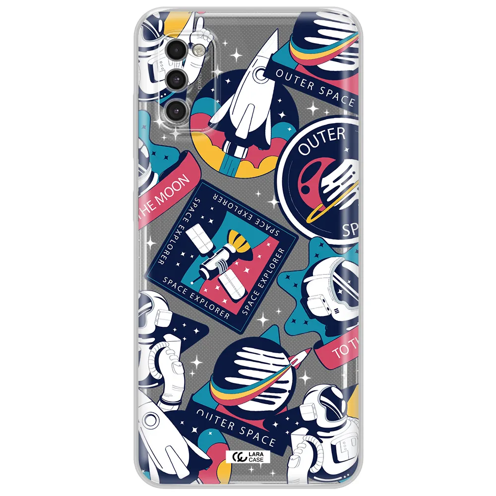Astronaut Stickers Samsung A41 Clear Tpu Case