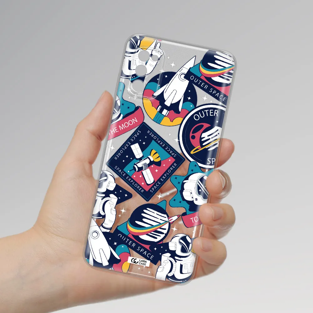 Astronaut Stickers Samsung A41 Clear Tpu Case