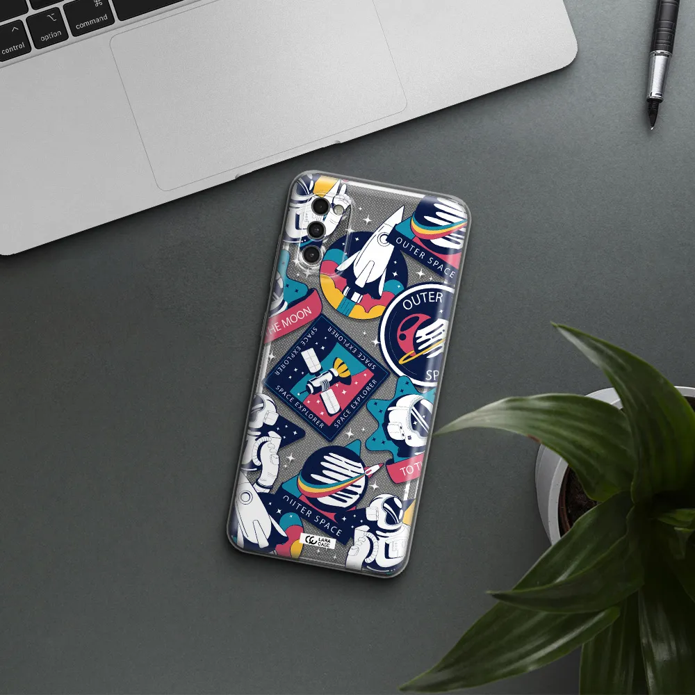 Astronaut Stickers Samsung A41 Clear Tpu Case