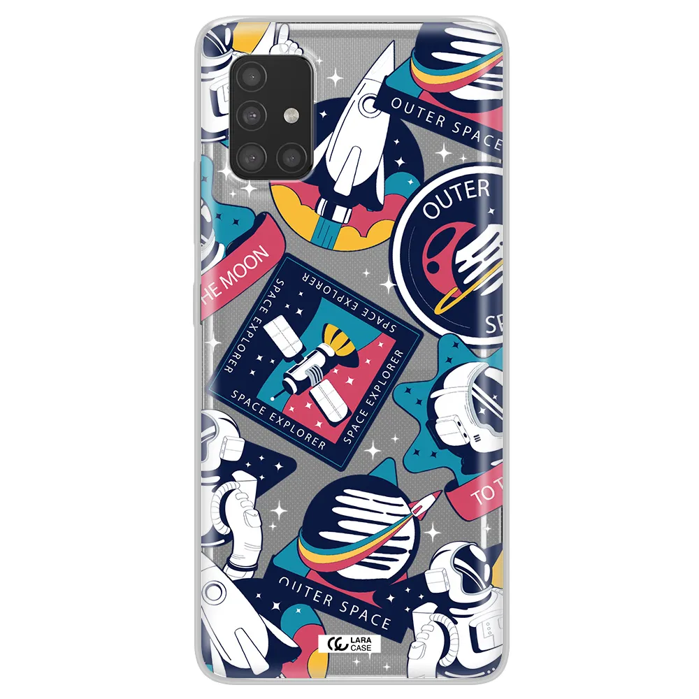 Astronaut Stickers Samsung A51 Clear TPU Case