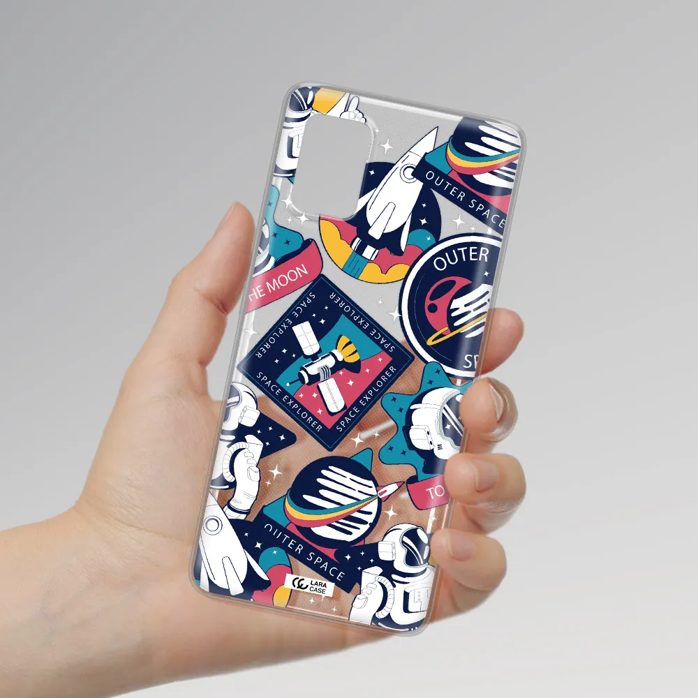 Astronaut Stickers Samsung A51 Clear TPU Case