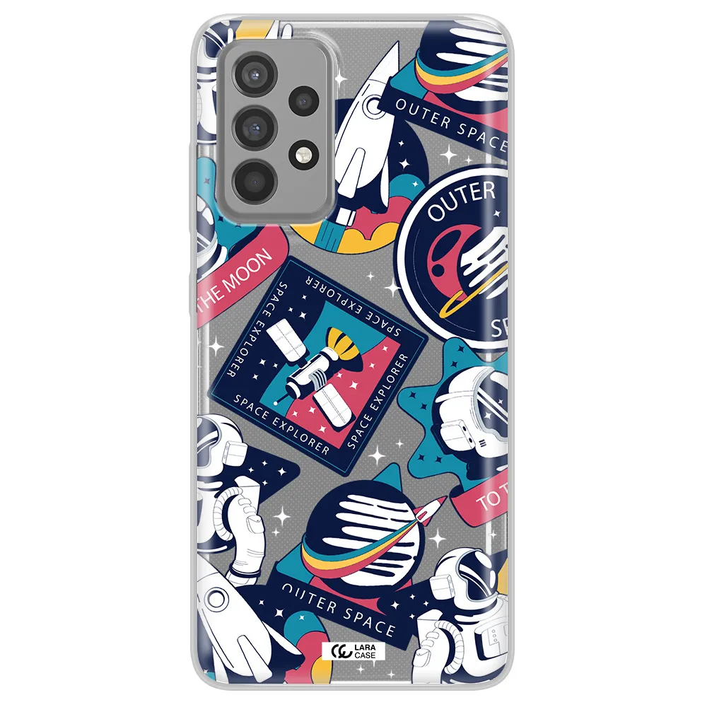 Astronaut Stickers Samsung A52 Clear TPU Case