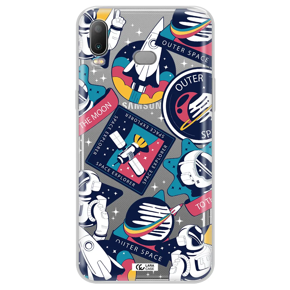Astronaut Stickers Samsung A6S Clear TPU Case