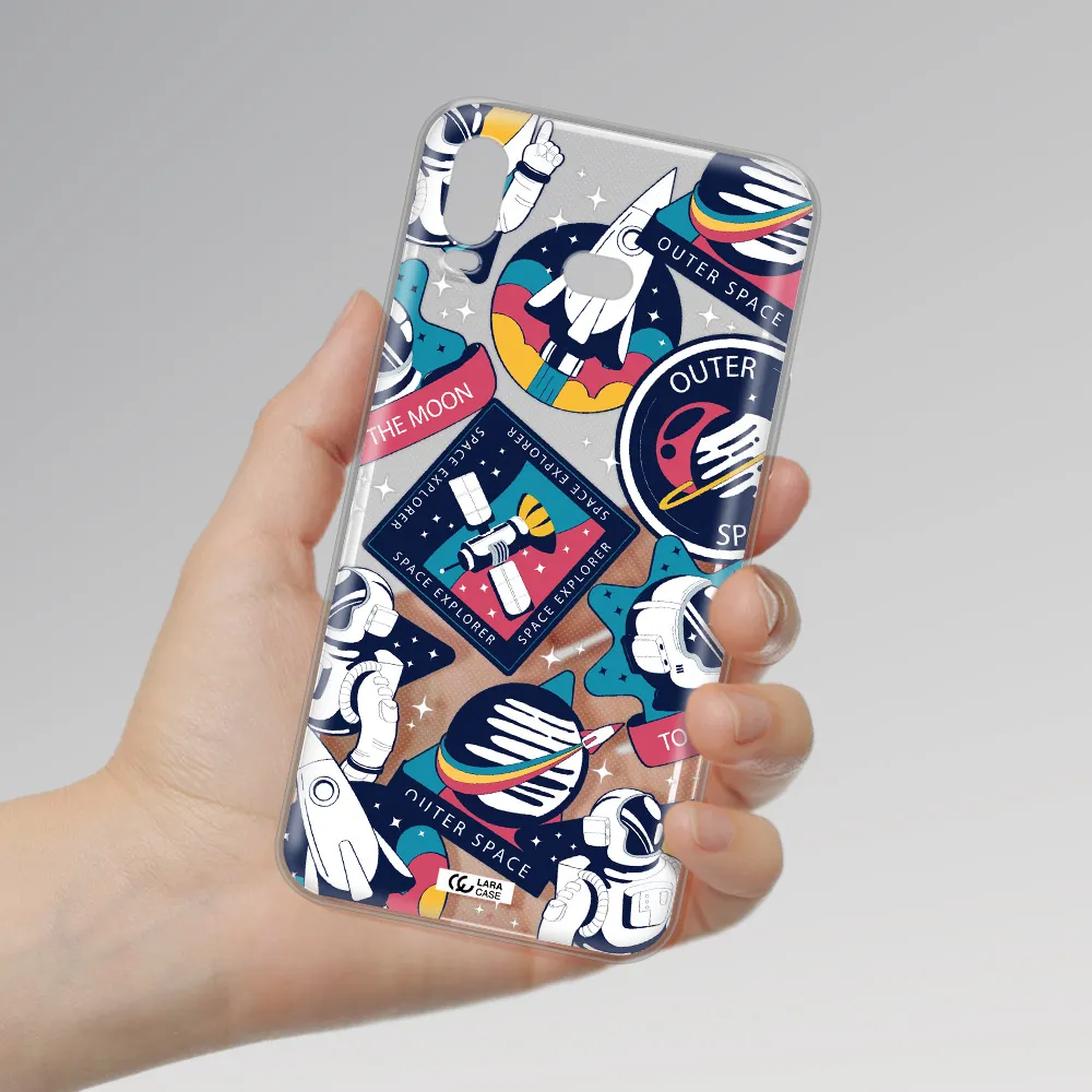 Astronaut Stickers Samsung A6S Clear TPU Case