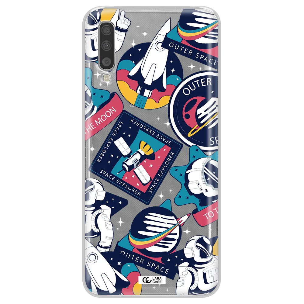 Astronaut Stickers Samsung A70S Clear Tpu Case