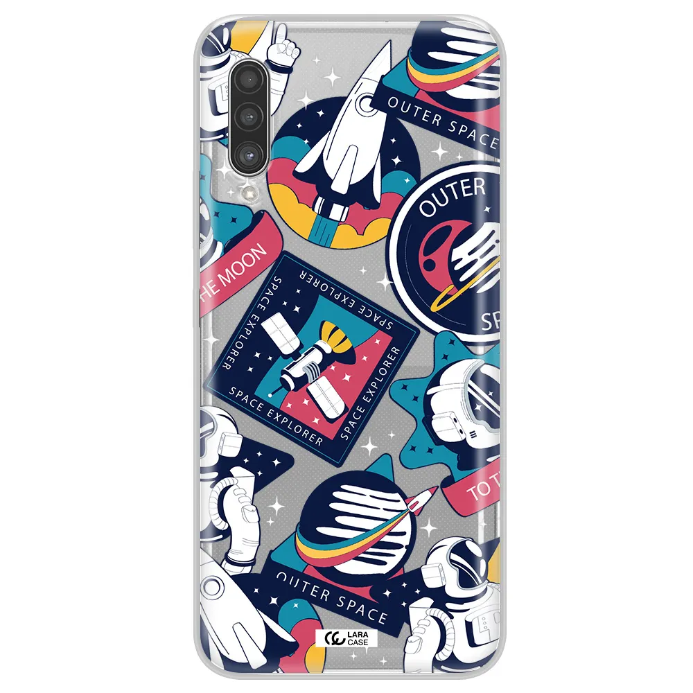 Astronaut Stickers Samsung A90 Clear TPU Case