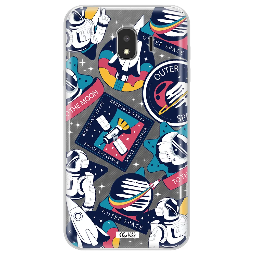 Astronaut Stickers Samsung J4 Clear TPU Case