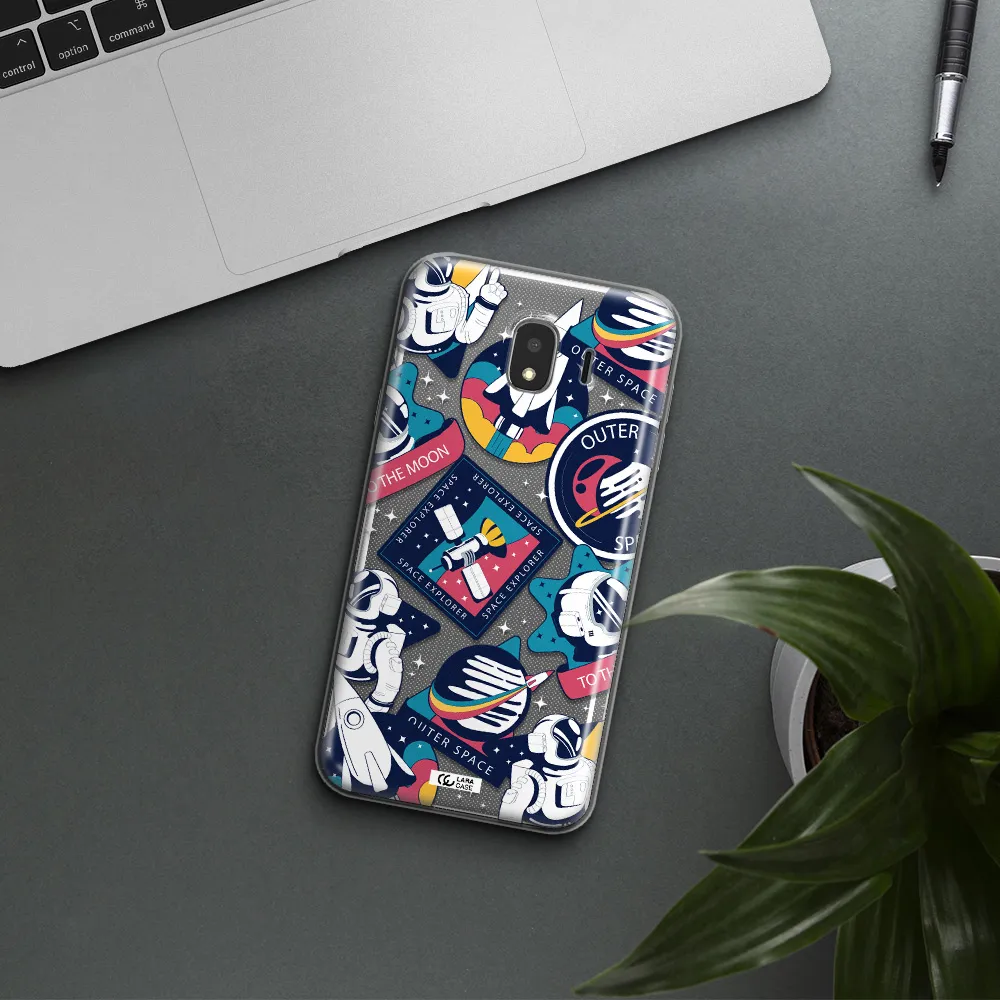 Astronaut Stickers Samsung J4 Clear TPU Case