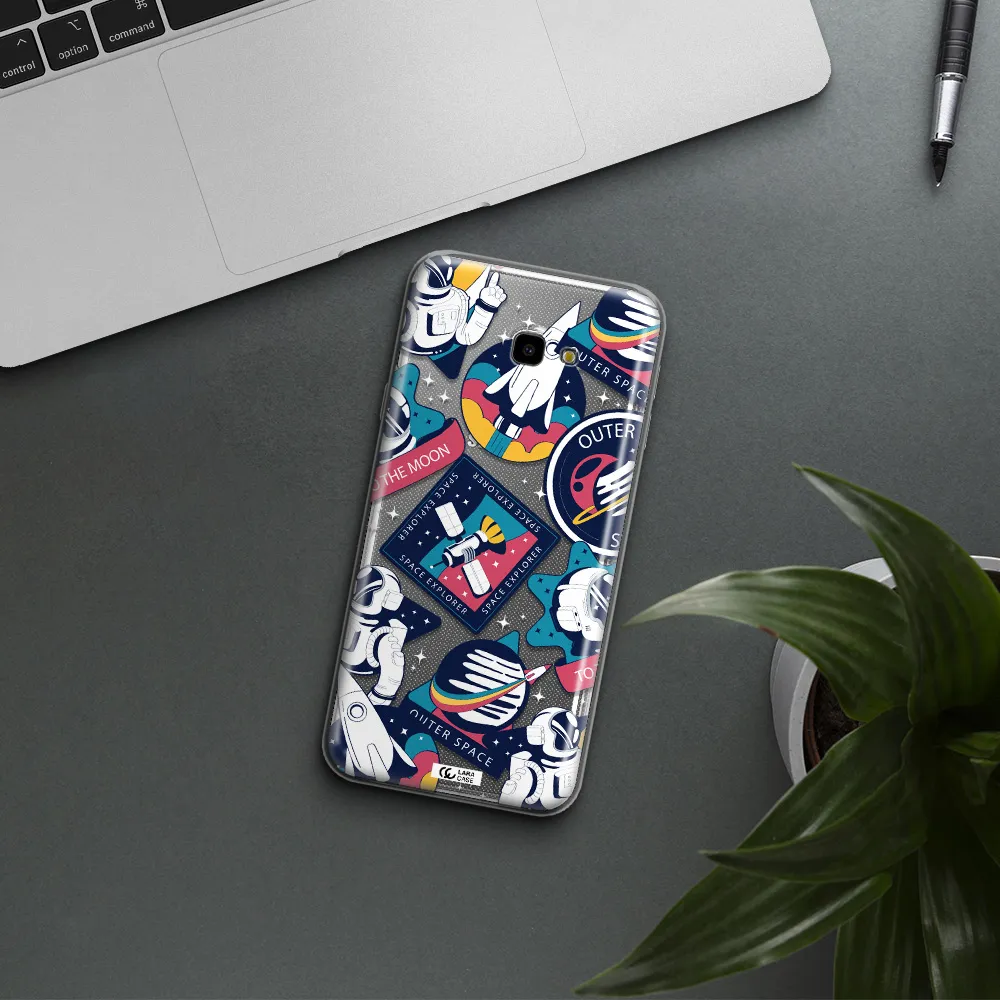 Astronaut Stickers Samsung J4 Plus Clear TPU Case