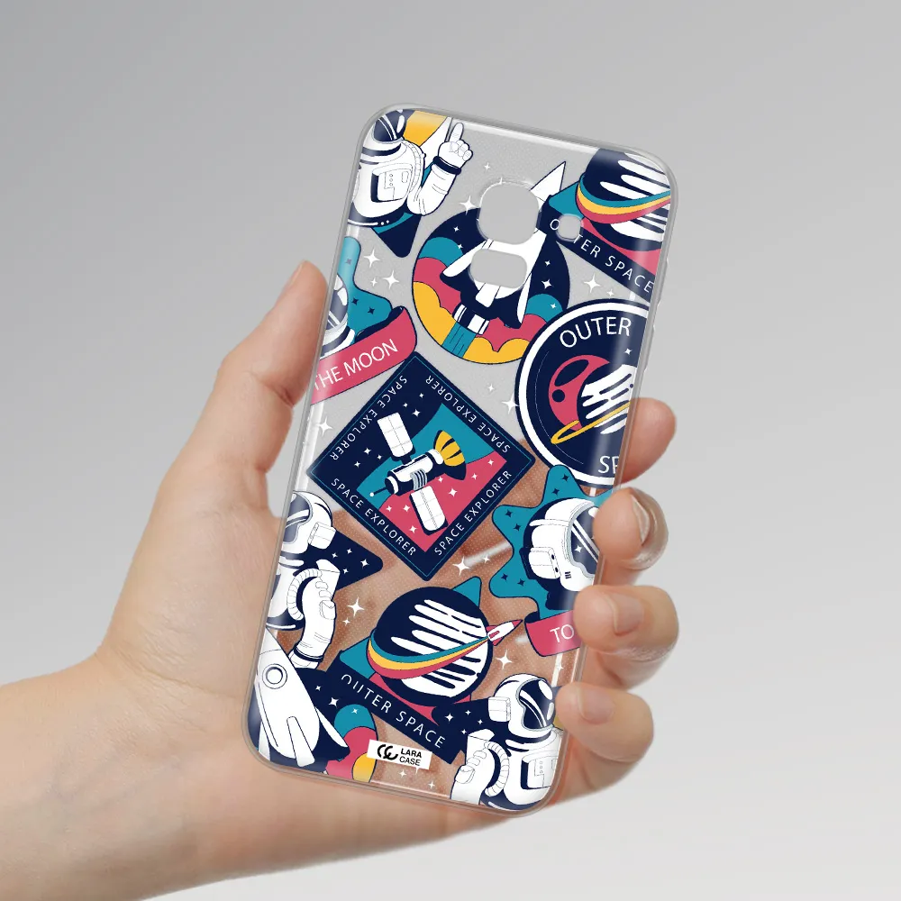 Astronaut Stickers Samsung J6 Clear TPU Case