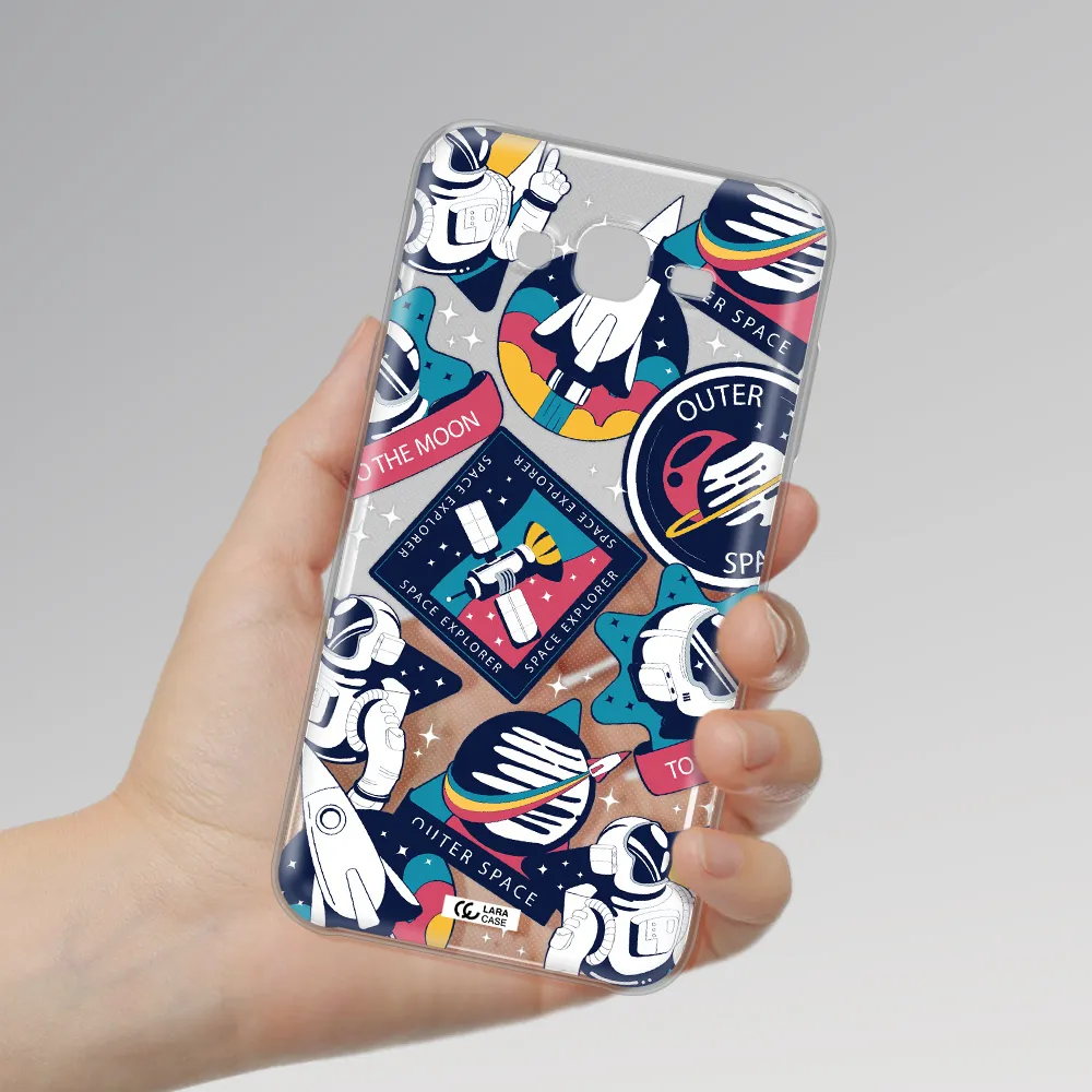 Astronaut Stickers Samsung J7 Core Clear TPU Case