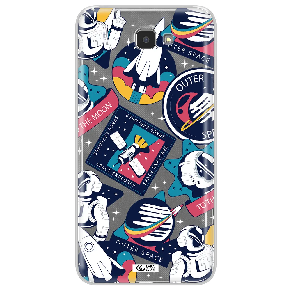 Astronaut Stickers Samsung J7 Prim Clear TPU Case