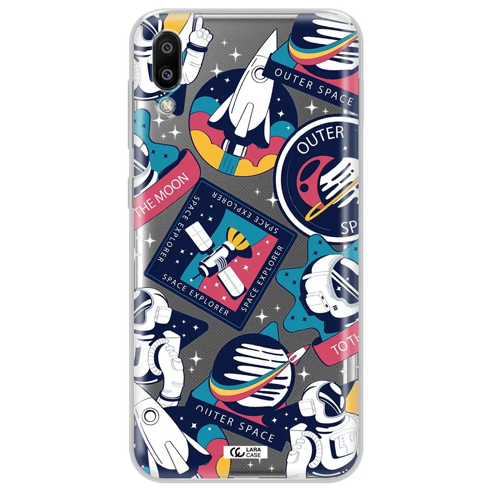 Astronaut Stickers Samsung M10 Clear TPU Case