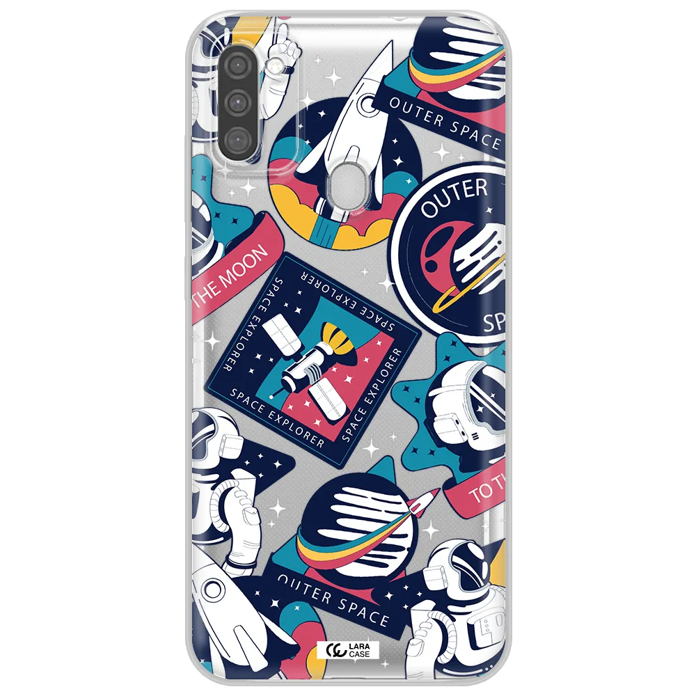 Astronaut Stickers Samsung M11 Clear TPU Case