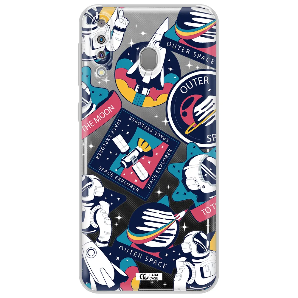 Astronaut Stickers Samsung M30 Clear TPU Case
