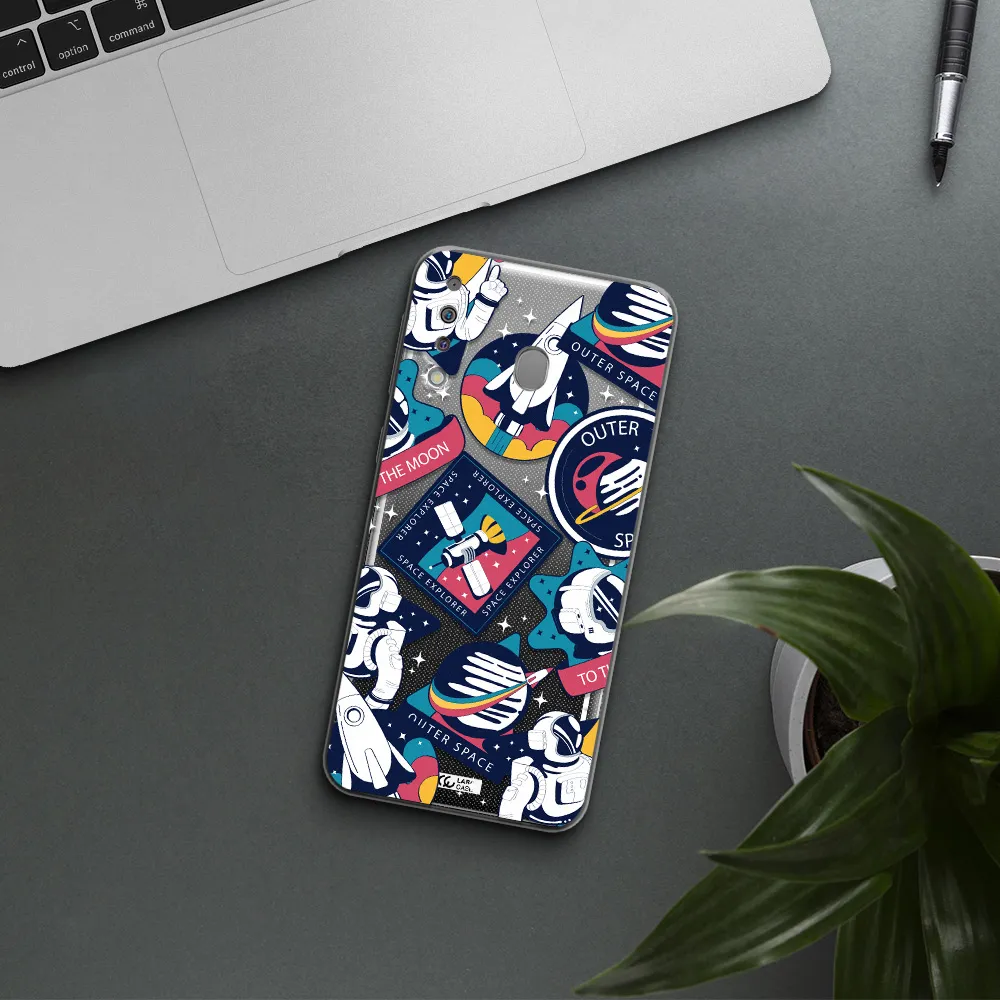 Astronaut Stickers Samsung M30 Clear TPU Case